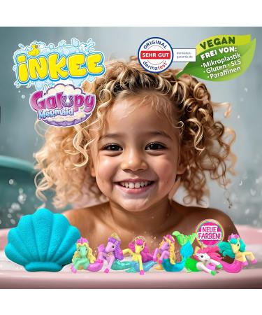 INKEE GALUPY MERMAID - Bombe de Bain enfant en forme de coquillage Boule de bain avec surprise l'int rieur - Jouet de bain Licorne test dermatogoliquement Galupy Mermaid 1 unit (Lot de 1) - Buy Online on GoSupps.com