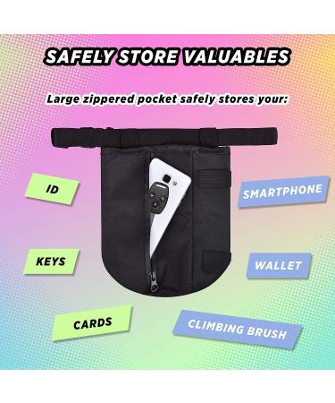 Gladiator Climbing Chalk Bag with Pockets and Adjustable Belt - Black - Buy Online on GoSupps.com