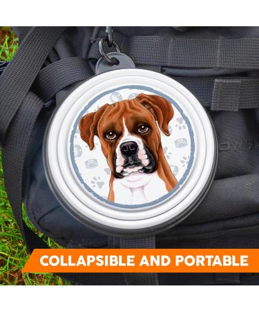 9. Boxer Portable Drinking Bowl with Carabiner - Foldable Pet Food Bowl for On-the-Go Use | Unique & Handy Design - Buy Online on GoSupps.com