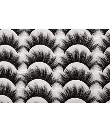 Yawamica 3D Mink Fluffy False Eyelashes Pack - 16 Pairs Natural and Dramatic Faux Mink Lashes - Handmade 18MM Multipack - Desire - Buy Online on GoSupps.com