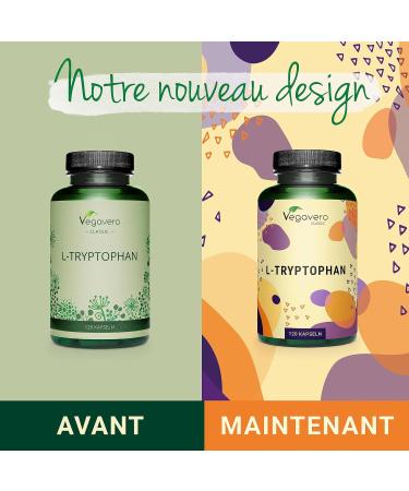 L-Tryptophan 500mg | 100% Natural | No Additives & Laboratory Analyzed | Sleep + Mood + Anti Stress | Vegan | 120 Vegavero Capsules - Buy Online on GoSupps.com