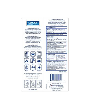Shop Lucky Super Soft Wet Wipes - Hand Moisturizing Towelettes for Clean Hands & Body | International Shipping - Buy Online on GoSupps.com