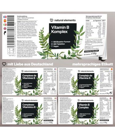 Vitamin B Complex 365 Tablets - Vegan High Dose with Quatrefolic & Bioactive Forms - 12 Months Supply - Buy Online on GoSupps.com