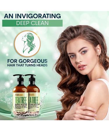 Tea Tree Shampoo & Conditioner Set - Sulfate Free, Anti-Dandruff Scalp Treatment for Dry, Flaky Skin - Men and Women - Buy Online on GoSupps.com