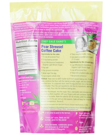 Wholesome Sweeteners Fair Trade Organic Light Brown Sugar 24-Ounce Pouches - Pack of 6 (1.5 Pound each) | Organic Brown Sugar Pack for Baking or Sweetening - Buy Online on GoSupps.com