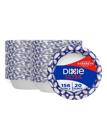Dixie Ultra Disposable Paper Bowls, 20oz, Dinner or Lunch Size Printed Disposable Bowls, 156 Count (6 packs of 26 Bowls), Packaging and Design May Vary