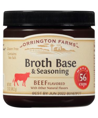 Orrington Farms Beef Flavored Broth Base & Seasoning, 12 Ounce 12 Ounce (Pack of 1) Beef