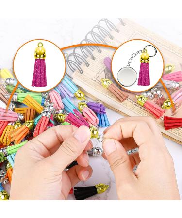120 Pcs Glitter Tassels for Jewelry Making & Crafts - Handmade Mini Tassels with Gold & Silver Caps in 15 Colors - Buy Online on GoSupps.com