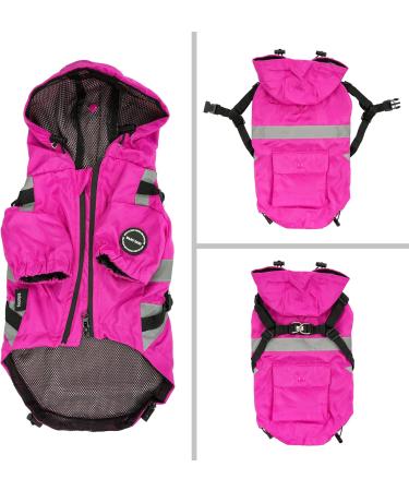 Shop Waterproof Dog Cloak & Coat for Small/Medium Dogs - Windproof Jacket with Dish Ring - Fuchsie & Fox - Buy Online on GoSupps.com