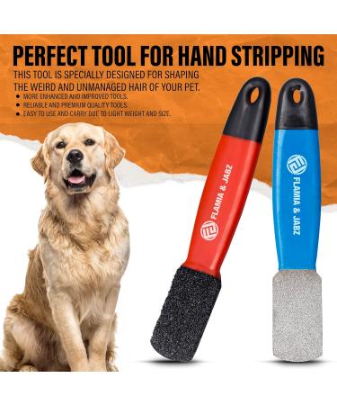 FLAMIA & JABZ Stripping Metal Stone Diamond Edged for Dogs Cats & Pets with Plastic Grip (2 Piece Pack of Coarse & Fine) - Buy Online on GoSupps.com