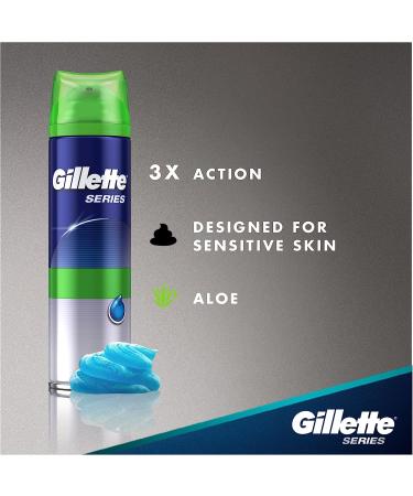 Gillette TGS Series Shave Gel Sensitive 7 Oz - Soothing Formula for Gentle Shaving - Buy Online on GoSupps.com