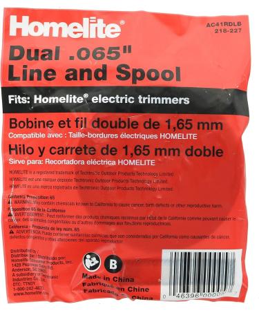 Homelite Genuine OEM AC41RDLB Autofeed Dual .065 Replacement Line and Spool Pack for Homelite Electric String Trimmers (Single Pack) - Buy Online on GoSupps.com