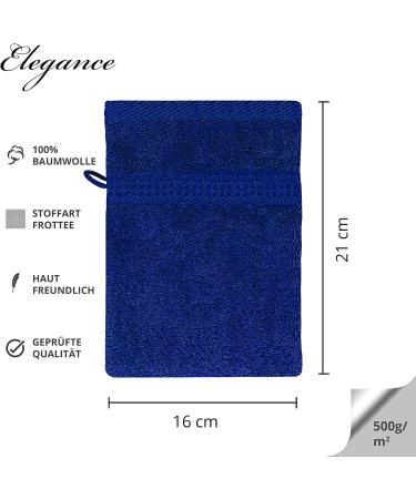 Class Home Collection Royal Blue Washing Gloves Set - 4 Pack | 100% Cotton 500 g/m 16x21 cm | Fantry Washcloths for Optimal Cleaning - Buy Online on GoSupps.com