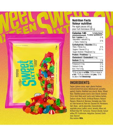 Sweet Sixteen Jujube & Gummy Candies Classic Mix of Sweet Gummies and Jujubes 1kg per Pack Peanut & Nut-Free Candies Soft Chewy and Always Fresh 1 kg (Pack of 1) - Buy Online on GoSupps.com