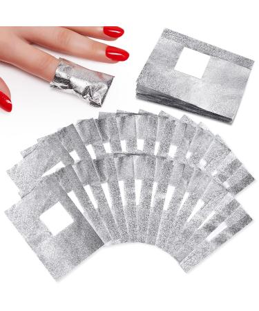 HUAXIYAN Nail Polish Remover Gel Polish Remover Soak Off Foils Gel Nail Polish Remover Wrap Foils with Lager Cotton Pad Nail Gel Remover Tool (100) 100 Count (Pack of 1)