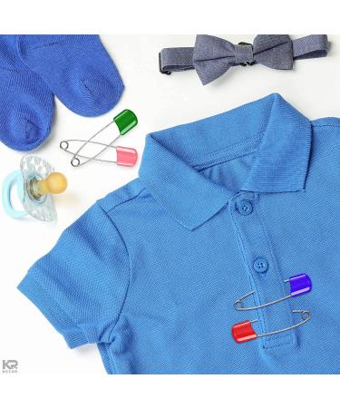 142Pcs Assorted Colored Baby Safety Pins - 5.5cm Large Diaper Pins with Plastic Head for Clothes, Dresses, Socks, Gloves - Stainless Steel Assorted Safety Pins - Buy Online on GoSupps.com