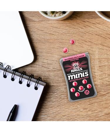 Halls Minis Watermelon Flavor Sugar Free Cough Drops 48 Drops - Buy Online on GoSupps.com