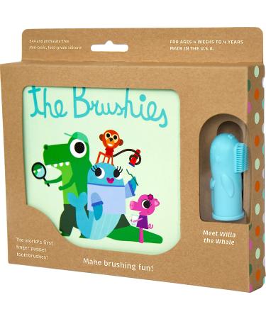 The Brushies Willa The Whale Toddler Toothbrush & Storybook Set/Dental Item and Book/Youth Tooth & Gum Care/Ages 4 Weeks to 4 Years