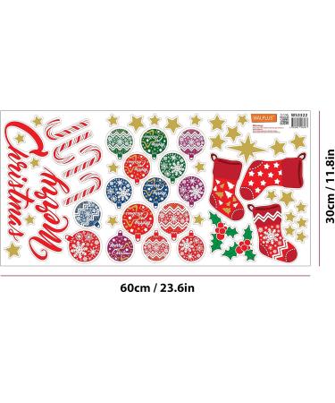 Wallflexi Christmas Decorations Wall Stickers - Merry Christmas Decoration Set | Multicolour Wall Murals Decals for Living Room, Children's Nursery, School, Restaurant, Cafe, Hotel, Home, Office D cor - Buy Online on GoSupps.com