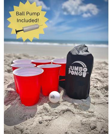 Giant Yard Pong Game - Jumbo Size for Outdoor Fun - Durable Cups, Ball & Pump - Perfect for Lawn, Backyard, Camping, Tailgating - Buy Online on GoSupps.com