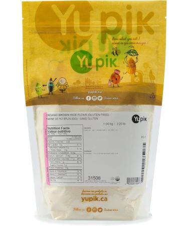 Yupik Organic Brown Rice Flour 1 kg Gluten-Free Non-GMO Vegan Kosher Finely Milled Powder from Whole Grain Brown Rice Neutral Flavor Source of Fiber & Protein Ideal for Baking & Cooking - Buy Online on GoSupps.com