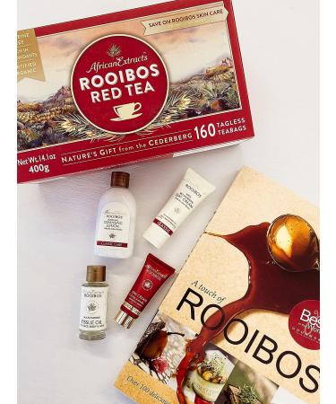 African Extracts Rooibos Tea - 160 Teabags + Bonus Skincare Pack | USDA Organic, Caffeine-Free & Fairtrade - Buy Online on GoSupps.com