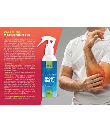 Premium Magnesium Oil Spray with Collagen Relax and Recover from Sore Muscles and Cramps MRS Sports Spray Magnesium Regeneration System 200 ml - 6.76 fl oz. - Buy Online on GoSupps.com