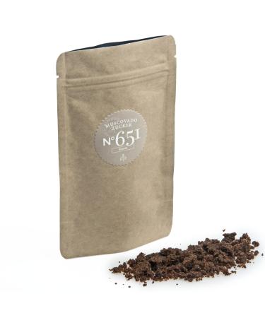 Muscovado sugar n 651 - dark with a noble nutty caramel note in the practical power paper zip bag content: 75g Contents: 75g (power paper bag)