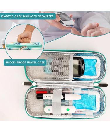 Belle Vous Insulin Cooling Bag Travel Set | Diabetes Pocket for Insulin & Meds | Reusable Cooling Packs | Portable Light Blue Medication Box - Buy Online on GoSupps.com