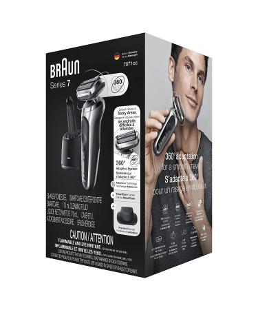Braun Electric Razor for Men Flex Head Foil Shaver with Precision Trimmer - Rechargeable Wet & Dry 4in1 SmartCare Center - Silver 7071cc - Buy Online on GoSupps.com