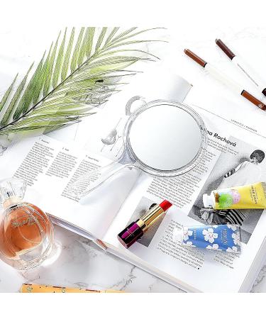 Queekay Clear Double-Sided Handheld Mirror - 1x/2x Magnification Travel-Friendly Cosmetic Mirror for Makeup - Buy Online on GoSupps.com