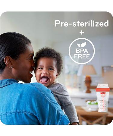 NUK Seal 'n Go Breast Milk Bags 100 Pre-Sterilized Storage Bags 6 oz (180 ml) Each - Buy Online on GoSupps.com