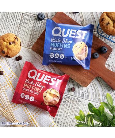 Quest Bake Shop Bundle Blueberry Muffins & Chocolate Chip Muffins 10g Protein 2-3g Net Carbs 1-2g Sugar 16 Count Blueberry Muffins + Chocolate Chip Muffins 16 Count (Pack of 2) - Buy Online on GoSupps.com