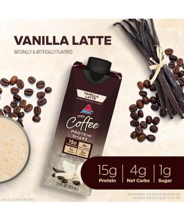 Atkins Iced Coffee Vanilla Latte Protein Shake with 15g Protein 4g Net Carb 1g Sugar and Atkins Peanut Butter Protein Cookie with 10g Protein 3g Net Carb 1g Sugar Keto Friendly Low Glycemic Rich in Fiber - Buy Online on GoSupps.com