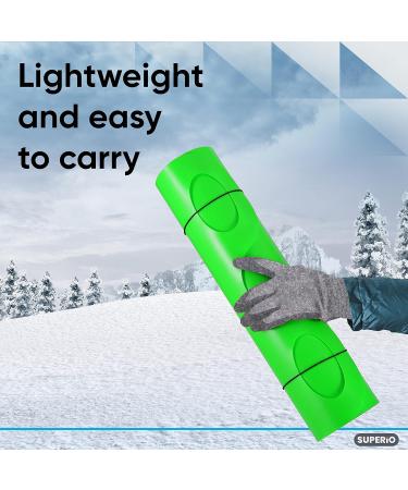 Superio Snow Slider Mat - Flexible Flying Carpet Sled for Kids and Adults - Lightweight Plastic Snowboard Sled - 2 Pack (Blue/Green) - Buy Online on GoSupps.com