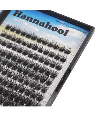 Hannahool 120pcs D Curl Individual Wide Stem Cluster DIY Eye Lashes Extensions Mixed 10-12-14-16mm/14-16-18mm/12-14-16mm Makeup Dramatic Volume Lashes (mixed 10-12-14-16mm)