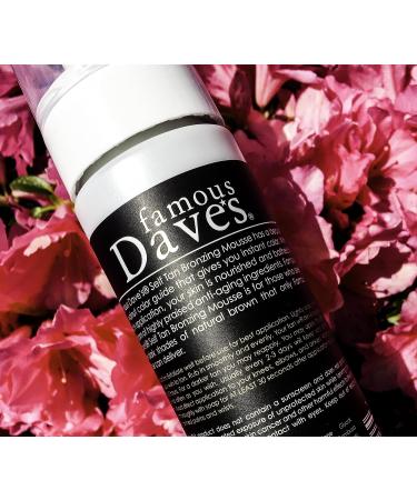 Famous Dave's Dark Tanning Mousse with Instant Bronzer | Organic Sunless Self Tanner for Medium/Darker Skin Tones | Moisturizing Natural Tan Results - Buy Online on GoSupps.com