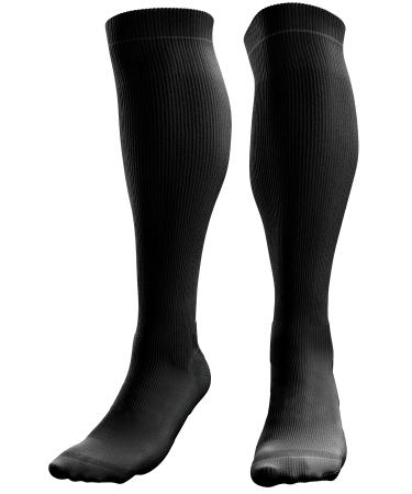 aZengear Compression Socks (20-30mmHg) Anti DVT Air Flying Knee-High Flight Travel Stockings Swollen Legs Varicose Veins Running Shin Splints Calf Pressure Support Sports XXL Black