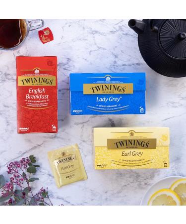 Buy Twinings Earl Grey Black Tea Bergamot Infused Tea Bags Refreshing Flavour 25 Bags (4-Pack) - International Shipping Available - Buy Online on GoSupps.com