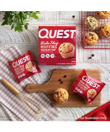 Quest Nutrition Chocolate Chip Muffin 10g Protein 2g Net Carb Less than 1g Sugar Protein Snack 4 Count - Buy Online on GoSupps.com