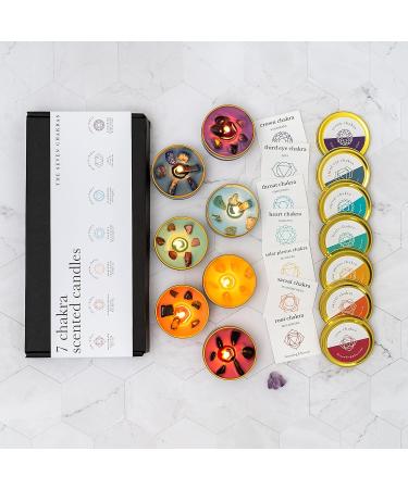 Chakra Candle Box Set of 7 with Crystals | Aromatherapy & Meditation Candles | Perfect Gift for Yoga & Reiki - Buy Online on GoSupps.com