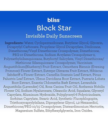 Bliss Tinted Sunscreen SPF 30 | Block Star Face Sunscreen | 100% Mineral | Vegan | 1.4 fl oz - Buy Online on GoSupps.com