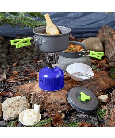 MalloMe Camping Cookware Mess Kit - Backpacking Gear Cooking Set with 1L Pot, Stove, Pans - Portable & Compatible Camp Accessories - Buy Online on GoSupps.com