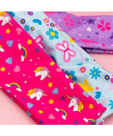 Girls' 3-Pack Wide Headbands - Butterfly Unicorn Heart Designs | Soft Stretch Fabric Hair Accessories for Kids | Princess Tiara Elastic Bands - FROG SAC - Buy Online on GoSupps.com