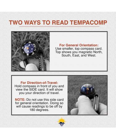 Sun Company TempaComp - Ball Compass Thermometer Carabiner | Outdoor Camping Hiking Accessory | Ultralight Navigation Orienteering Tool - Buy Online on GoSupps.com