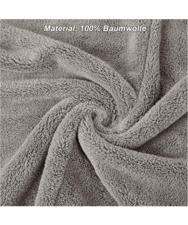Emmy Home Hairurban - 100% Cotton Quick-Drying Turban Towel Set (2-Pieces) for Long Hair - Gray - Buy Online on GoSupps.com