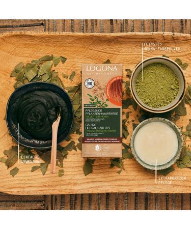 Logona Natural Herbal Hair Color - Vegan Flame Red Powder with Organic Henna | 100g | Intense Color & Shine - Buy Online on GoSupps.com