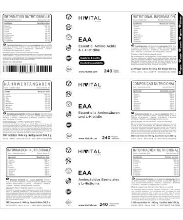 EAA Essential Amino Acids. 240 vegan tablets for 2 months. 9 Essential Amino Acids for Pre- and Post-workout to accelerate muscle growth and recovery. - Buy Online on GoSupps.com
