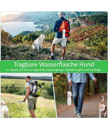 Buenotec 600ml Dog Drinking Bottle with Feed Container & Waste Bags - BPA-Free Portable Water Bottle with Activated Carbon Filter for Dogs & Cats - Travel Essential (White) - Buy Online on GoSupps.com