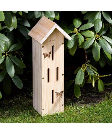 Navaris Wooden Butterfly Habitat - Pinewood Hanging Insect House for Garden - Bug Hotel Shelter - Buy Online on GoSupps.com